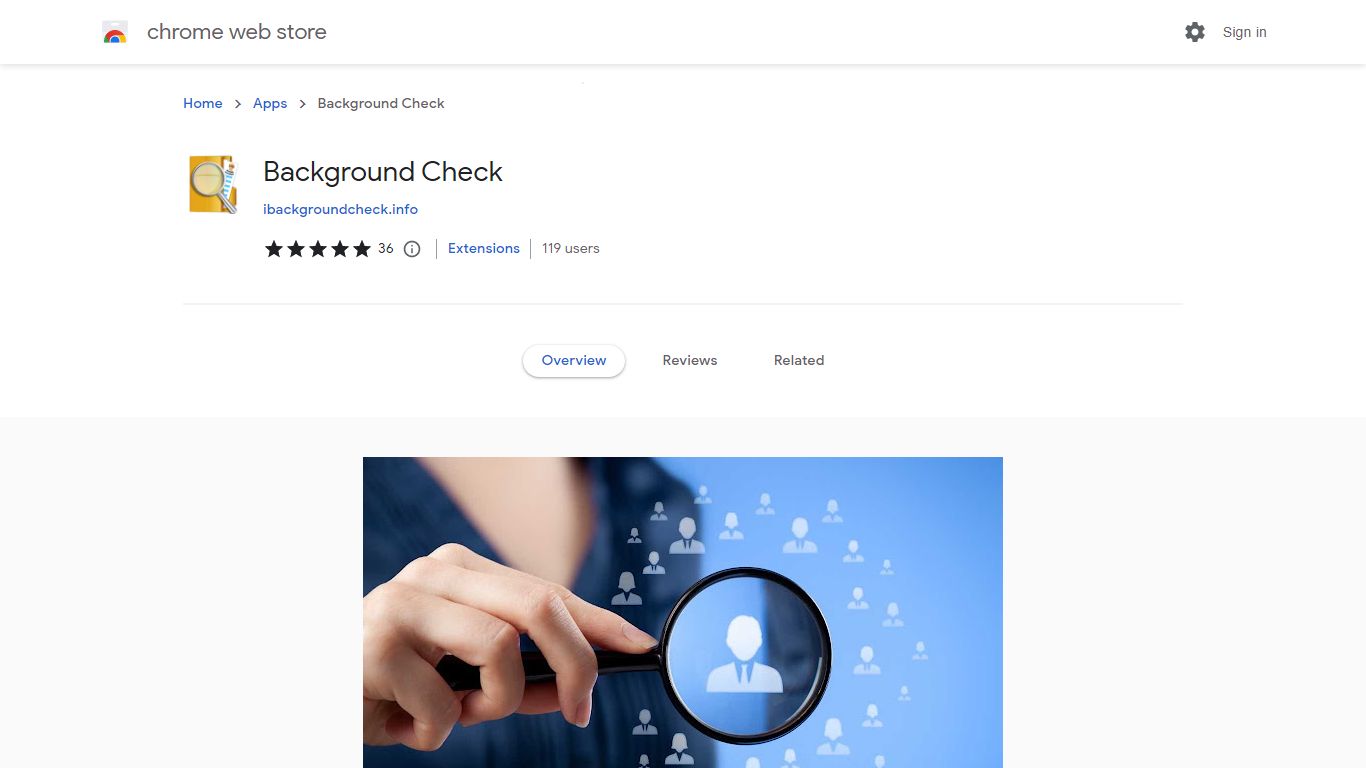 Background Check - Chrome Web Store - Google Chrome